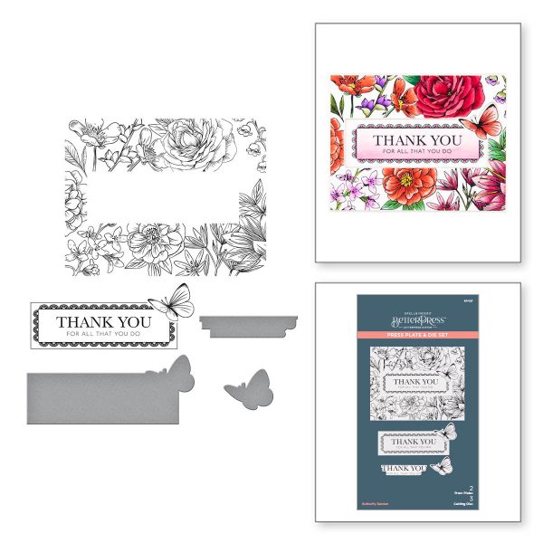 Пластина для леттерпрессу Butterfly Garden, Spellbinders, BP-027