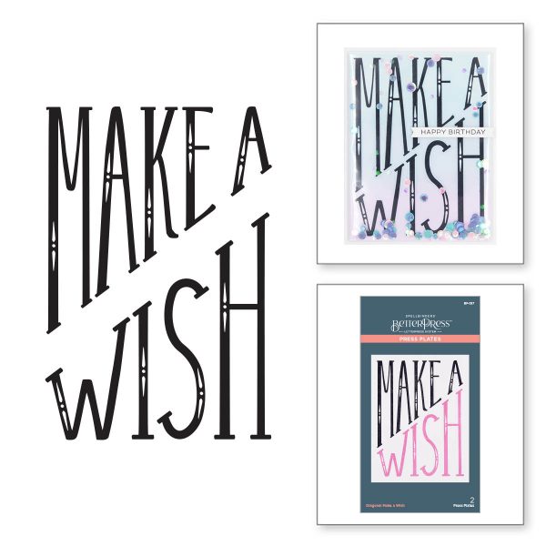 Пластина для леттерпрессу Diagonal Make a Wish, Spellbinders, BP-037