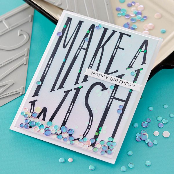 Пластина для леттерпрессу Diagonal Make a Wish, Spellbinders, BP-037 - Зображення 2