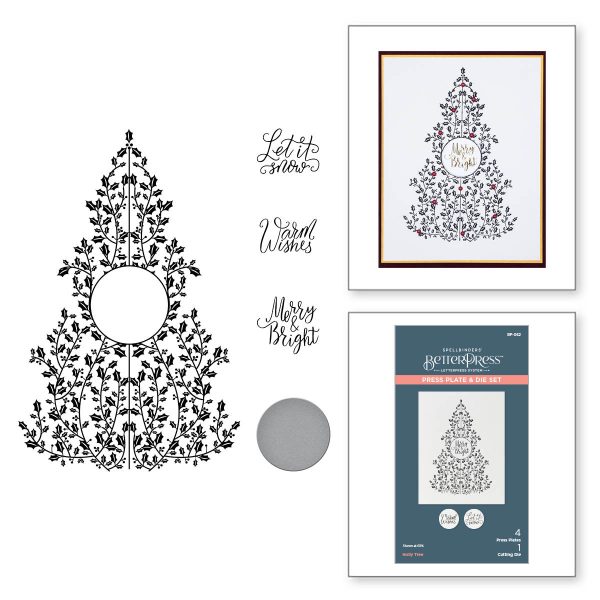 Пластина для леттерпрессу Holly Tree, Spellbinders, BP-062