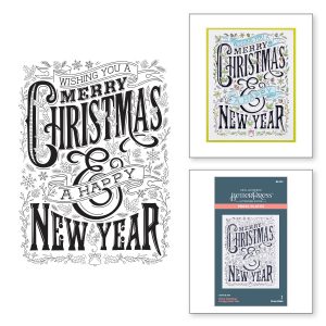 Пластина для леттерпрессу Merry Christmas & Happy New Year, Spellbinders, BP-072